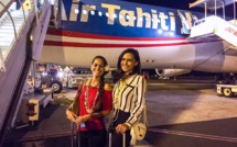 Les dauphines de Miss Tahiti à Paris pour la soutenir