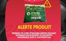 Alerte produit : présence de corps étrangers dans des épinards surgelés