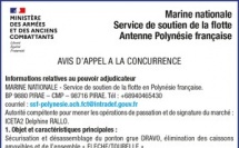 LA MARINE NATIONALE SERVICE DE SOUTIEN DE LA FLOTTE ANTENNE POLYNÉSIE FRANCAISE LANCE UN AVIS D'APPEL A LA CONCURRENCE : SÉCURISATION ET DÉSASSEMBLAGE DU PONTON GRUE DRAVO, ÉLIMINATION DES CAISSONS AMOVIBLES ET DE L'ENSEMBLE "FLECHE/TOURELLE".