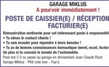 LA SOCIÉTÉ GARAGE MIKLUS RECRUTE : PLUSIEURS POSTES A POURVOIR !