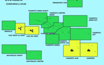 Vigilance jaune : fortes pluies sur la Société, forte houle aux Tuamotu sud et Gambier