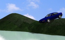 A Faa'a un accident spectaculaire : une voiture en équilibre au bord du vide