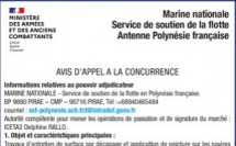 LA MARINE NATIONALE SERVICE DE SOUTIEN DE LA FLOTTE ANTENNE POLYNÉSIE FRANCAISE LANCE UN AVIS D'APPEL A LA CONCURRENCE : Travaux d’entretien de surface par décapage et application de peinture sur les navires de la Marine Nationale et de passage.