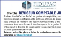 FIDUPAC Expertise Comptable cherche REVISEUR COMPTABLE JUNIOR
