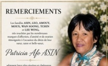 AVIS DE REMERCIEMENTS de Patricia AFO ASIN