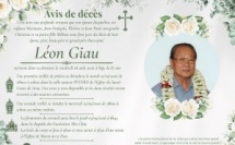 AVIS DE DECES de Léon GIAU