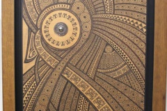 Dessin sur tapa à l'encre de Chine.