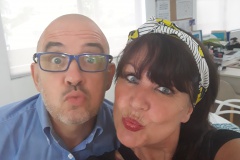 Répétition de la pièce Quand la Chine téléphonera. Thierry Latrobe et Anne Tavernier.