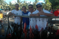 les 4 sélectionnés pour le mondial avec de G à D Vaihoarii TAEATUA, Teva MONTAGNON, Joel DROLLET et Steeve TETUANUI