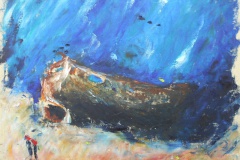 Marion H. Gérard est peintre sous-marin, elle a plongé sur le site de l'Aquarium.