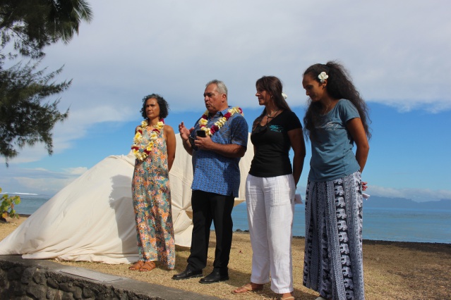 Inauguration en présence du ministre de l'environnement et de la directrice du Musée de Tahiti et des îles.