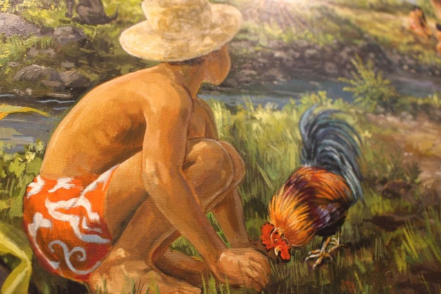 Détail d'une toile de Philippe Peltier. Détail d'une toile de Philippe Peltier.