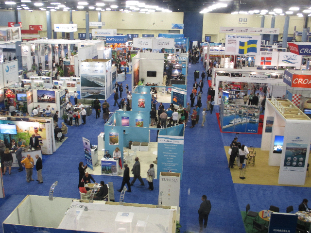 Le pavillon du Pacifique insulaire parmi 900 exposants, destinations et fournisseurs, entièrement dédiés à l’activité Croisière dans le monde entier.