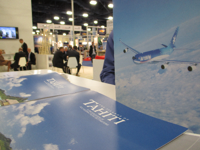 Une brochure de 24 pages sur Tahiti et ses îles, conçu pour les armateurs de croisièreet spécifiquement éditée pour l’occasion, avec les supports de communication des partenaires, tels Air Tahiti Nui.