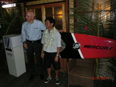 Tirage au sort du Paddle au couleur de Mercury effectué
par Kevin Grodzki (à gauche).
Tirage au sort du Paddle au couleur de Mercury effectué
par Kevin Grodzki (à gauche).