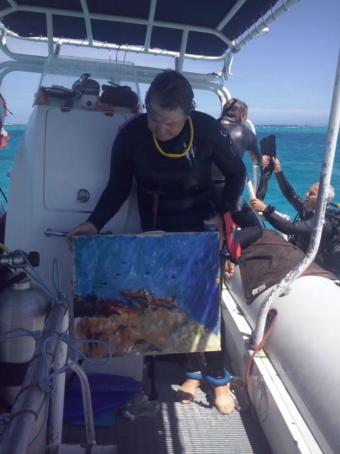 Insolite : la peinture sous-marine !