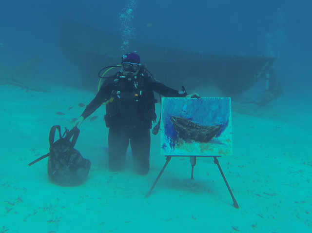 Insolite : la peinture sous-marine !