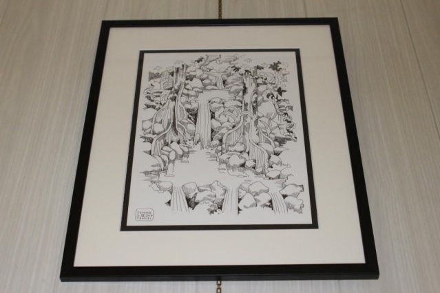 La Cascade, encre de Chine. La Cascade, encre de Chine.