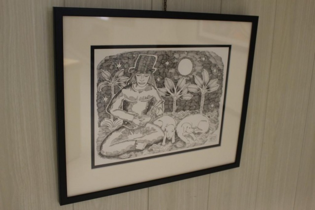 Tehina se restaure, il intitule son encre de Chine Le Repas. Tehina se restaure, il intitule son encre de Chine Le Repas.