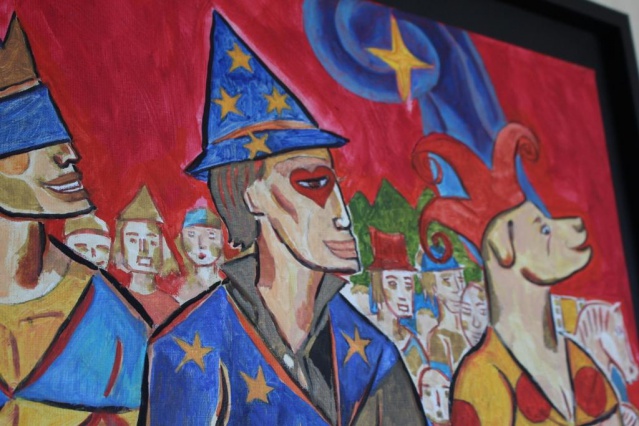 Détail de l’œuvre baptisée Les Rois mages, une huile sur toile. Détail de l’œuvre baptisée Les Rois mages, une huile sur toile.