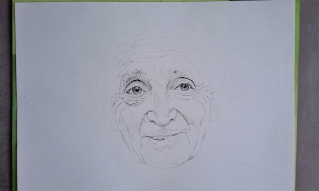 Charles Aznavour en cours.