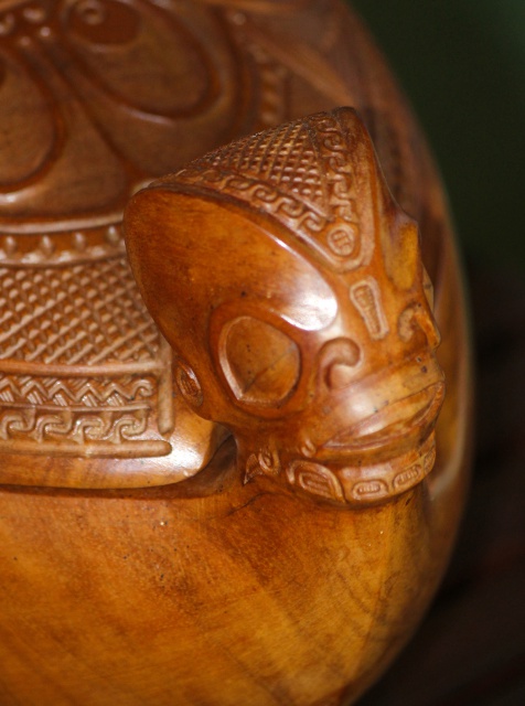 Tête de kotue, récipient pour conserver, entre autres, les crânes des ennemis